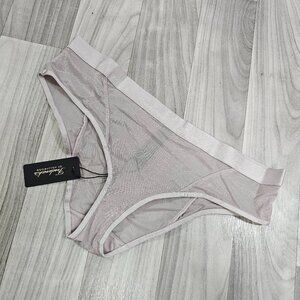 Frederick's of Hollywood Silver Gray Mesh Hipster Panties Size M